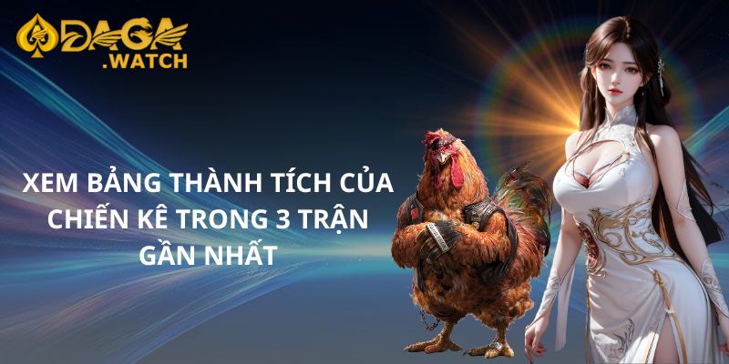 Xem bảng thành tích của chiến kê trong 3 trận gần nhất